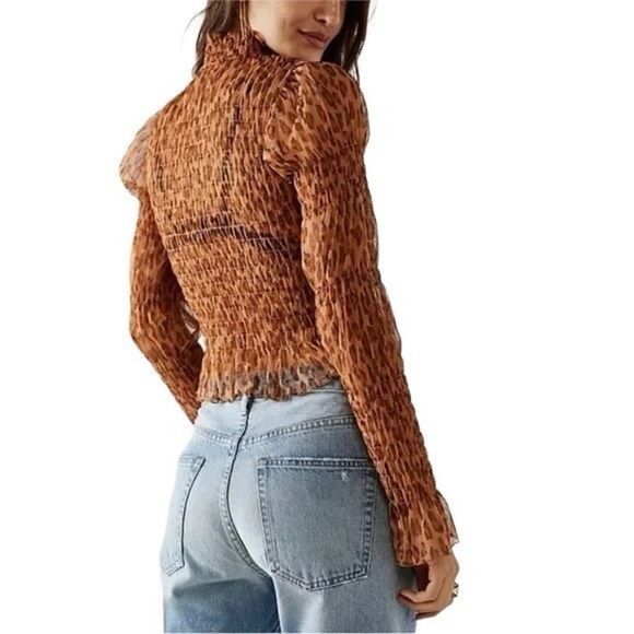 NEW Free People Hello There Top in Leopard Combo size XS - Picture 1 of 9
